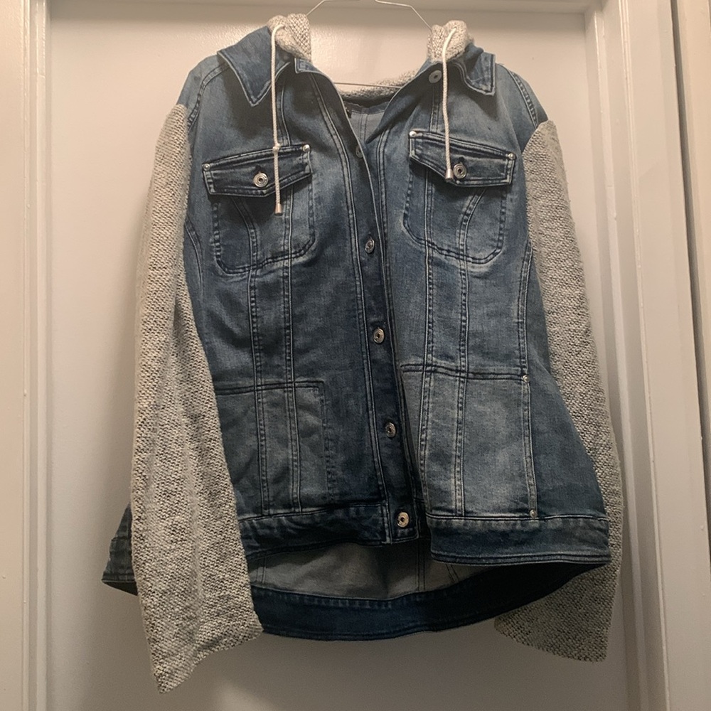 INC Jean Jacket with Removable Hood